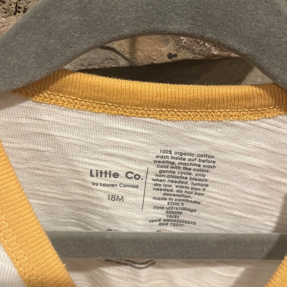 Little Co Yellow Flower Ringer Tee - Picture 4 of 5
